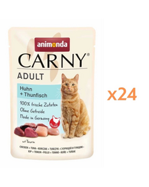 ANIMONDA Carny Adult hrană umedă pentru pisici cu pui și ton 24x85 g