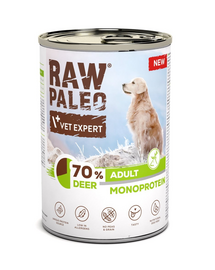 RAW PALEO Monoprotein Adult cu cerb 400 g hrană umedă pentru câini
