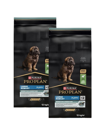 PURINA PRO PLAN Large Robust Puppy Sensitive Digestion 2x12 kg hrană uscată pentru căței de talie mare cu digestie sensibilă, bogată în miel