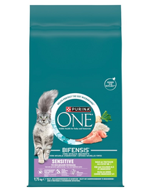 PURINA ONE Bifensis Sensitive 19,5 kg (2x9,75 kg) hrană uscată pentru pisici cu digestie sensibilă, cu curcan și orez