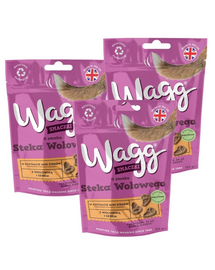 WAGG recompense cu vită pentru câini 3x125g