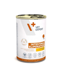 Hrană umedă dietetică VET EXPERT Veterinary Diet Intestinal Elimination 400 g Low Fat pentru câini cu tulburări digestive și pancreatice, curcan