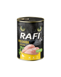 Hrană umedă pisici adulte pui fără cereale RAFI Cat Adult 400 g