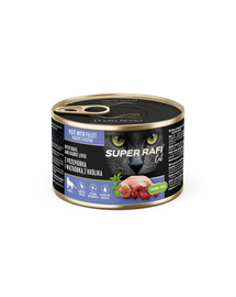SUPER RAFI Cat cu prepeliță și ficat de iepure 185 g pentru pisici adulte