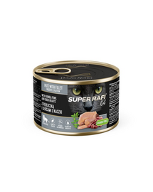 SUPER RAFI Cat cu bibilică și inimi de rață 185 g pentru pisici sterilizate