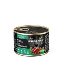 SUPER RAFI Cat cu rață și ficat de curcan 185 g pentru pisici sterilizate