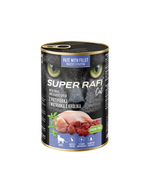 SUPER RAFI Cat prepeliță și ficat iepure 400 g hrană pisici adulte