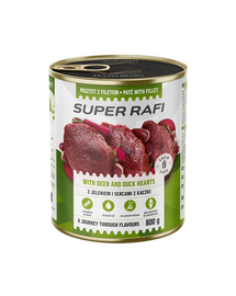 RAFI Super z jeleniem i sercami z kaczki 800g pasztet dla psów