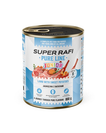 SUPER RAFI Pure Line Junior miel și cartofi dulci 800 g hrană pentru căței