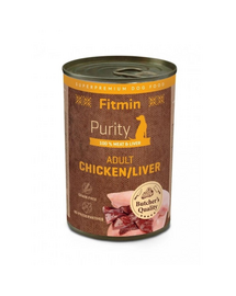 FITMIN Purity Adult cu pui și ficat 400 g hrană umedă pentru câini
