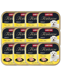 ANIMONDA Vom Feinsten Adult hrană umedă tip pate pentru câini cu curcan și brânză 12x150 g