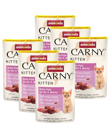 ANIMONDA Carny Kitten Pouch Baby pate 6x85 g hrană umedă pentru pui de pisică