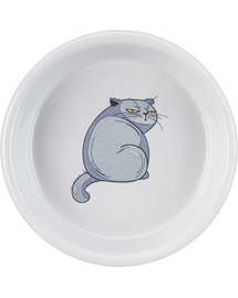Miska ceramiczna dla kota z kocim motywem 0,25l/13cm