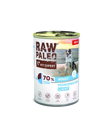 RAW PALEO Light Cod Hrană umedă monoproteică cu cod pentru câini adulți 400 g