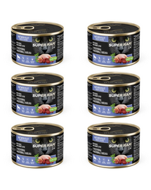 SUPER RAFI Cat cu prepeliță și ficat de iepure 6x185 g pentru pisici adulte