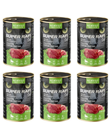SUPER RAFI Cat vânat și inimi de pui 6x400 g hrană umedă pentru pisici adulte