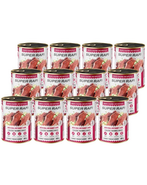 SUPER RAFI Pate cu vițel și ficat de iepure 12x400 g pentru câini adulți