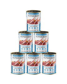 SUPER RAFI Pate cu miel și inimi de curcan 6x400 g pentru câini adulți