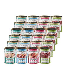 SUPER RAFI Mix de arome 24x400 g hrană umedă pentru câini