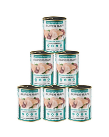 SUPER RAFI Pate cu bibilică și ficat de vită 6x400 g pentru câini adulți
