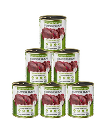 RAFI Super pate cu cerb și inimi de rață pentru câini adulți 6x800 g