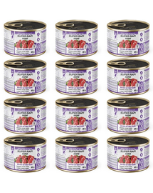 SUPER RAFI Mini cu vită și inimi de curcan 12x185 g hrană umedă pentru câini de talie mică