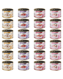 SUPER RAFI Mini Mix 4 Gusturi 24x185g hrană umedă pentru câini de rase mici