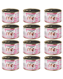 SUPER RAFI Mini cu curcan și ficat de iepure 12x185 g hrană umedă pentru câini de talie mică