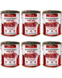 SUPER RAFI Pure Line cu vită și cartofi dulci 6x800 g hrană umedă pentru câini adulți