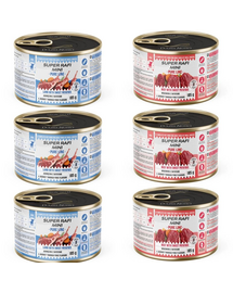 SUPER RAFI Mini Pure Line mix 2 arome 6x185g hrană umedă pentru câini de rase mici