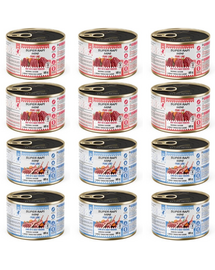 SUPER RAFI Mini Pure Line mix 2 arome 12x185g hrană umedă pentru câini de rase mici