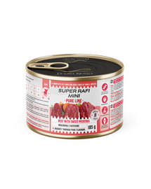SUPER RAFI Mini Pure Line cu vită și cartof dulce 185 g hrană umedă pentru câini de talie mică