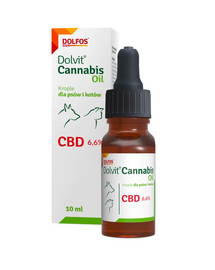 Ulei cu CBD pentru câini și pisici DOLFOS Cannabis Oil 10 ml cu acizi grași Omega
