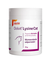 DOLFOS Dolvit Lysine Cat supliment imunitate pisici cu L-lizină, 70 g