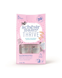 SCHESIR Baby Thrive Pui cu ficat de pui în cremă 20 x 8 g hrană complementară pentru pisoi