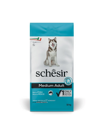 Hrană câini talie medie SCHESIR Original Medium Adult 12 kg cu pește