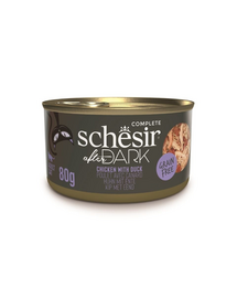 Hrană pisici cu pui și rață Schesir After Dark în supă 80 g