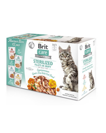 BRIT Care Cat Sterilized Fillets in Gravy Box 24x85 g pachet mixt hrană umedă pisici sterilizate, fileuri în sos
