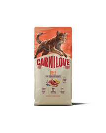Hrană cu vită pentru pisici sterilizate CARNILOVE True Fresh Beef 6 kg