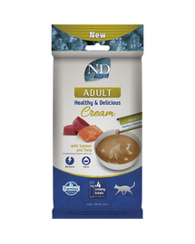 Snack cremos pisici adulte 4x15 g FARMINA N&D Ocean cu somon și ton