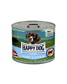 HAPPY DOG Sensible Puppy Junior Miel și orez hrană umedă pentru căței și câini tineri 200 g