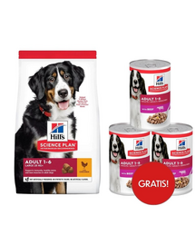 HILL'S Science Plan Canine Adult Large breed Chicken 18 kg + 3 conserve GRATIS