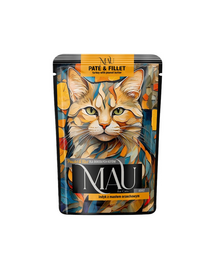 MAU Pate & Filet plic hrană umedă pentru pisici adulte, cu curcan și unt de arahide 85 g