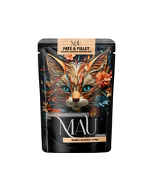MAU Pate & Filet 85 g hrană pisici sterilizate, cu rață, merișoare și roiniță