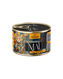 MAU Pate & Filet hrană umedă pisici adulte 185 g curcan și unt de arahide