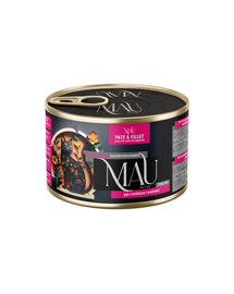 MAU Pate & Filet hrană pisici sterilizate 185 g cu gâscă, iepure și zmeură