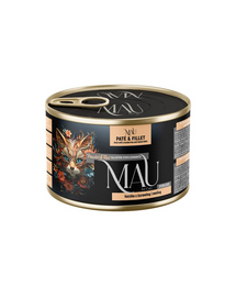 MAU Pate & Filet hrană umedă pisici sterilizate, cu rață, merișoare și roiniță 185 g