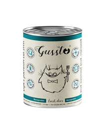 GUSSTO Fresh Deer 400 g hrană umedă monoproteică pentru pisici, cu carne proaspătă de cerb