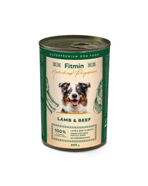 FITMIN Monoprotein Lamb and Beef 400 g hrană umedă monoproteică pentru câini cu vită și miel