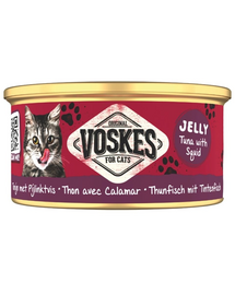 VOSKES Jelly Ton cu Calmar 85 g 100% ton cu calmar în aspic, hrană complementară pentru pisici
